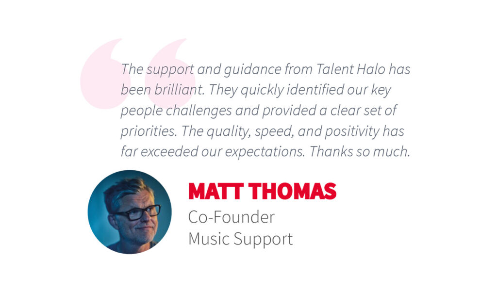 Talent Halo Testimonial Music Support